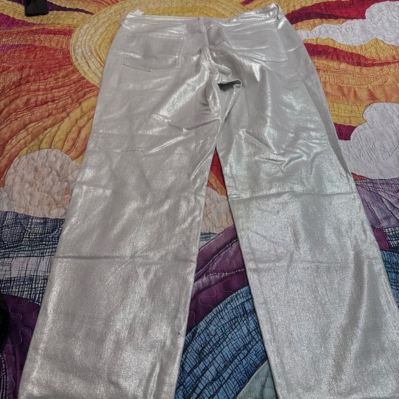 Old Navy Metallic Silver Jeans - Picture 1 of 5
